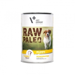 RAW PALEO PUPPY TURKEY 400g - mokra karma dla szczeniąt monoproteina z indykiem